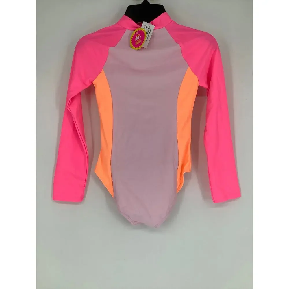 The Children’s Place Girls Medium Colorblock One Piece Rashguard Swimsuit N10-27